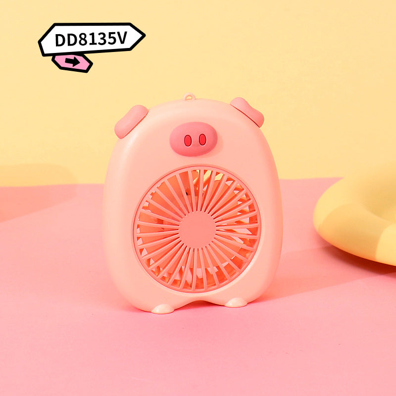 Portable Handheld Fan Cute Pig Design Compact Quiet Personal Cooling Fan for Women and Kids