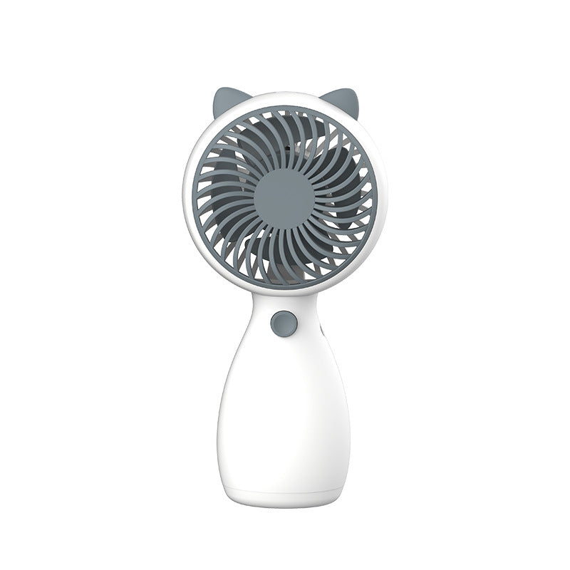 Portable Handheld Fan Cat Design USB Rechargeable 3-Speed Quiet Operation