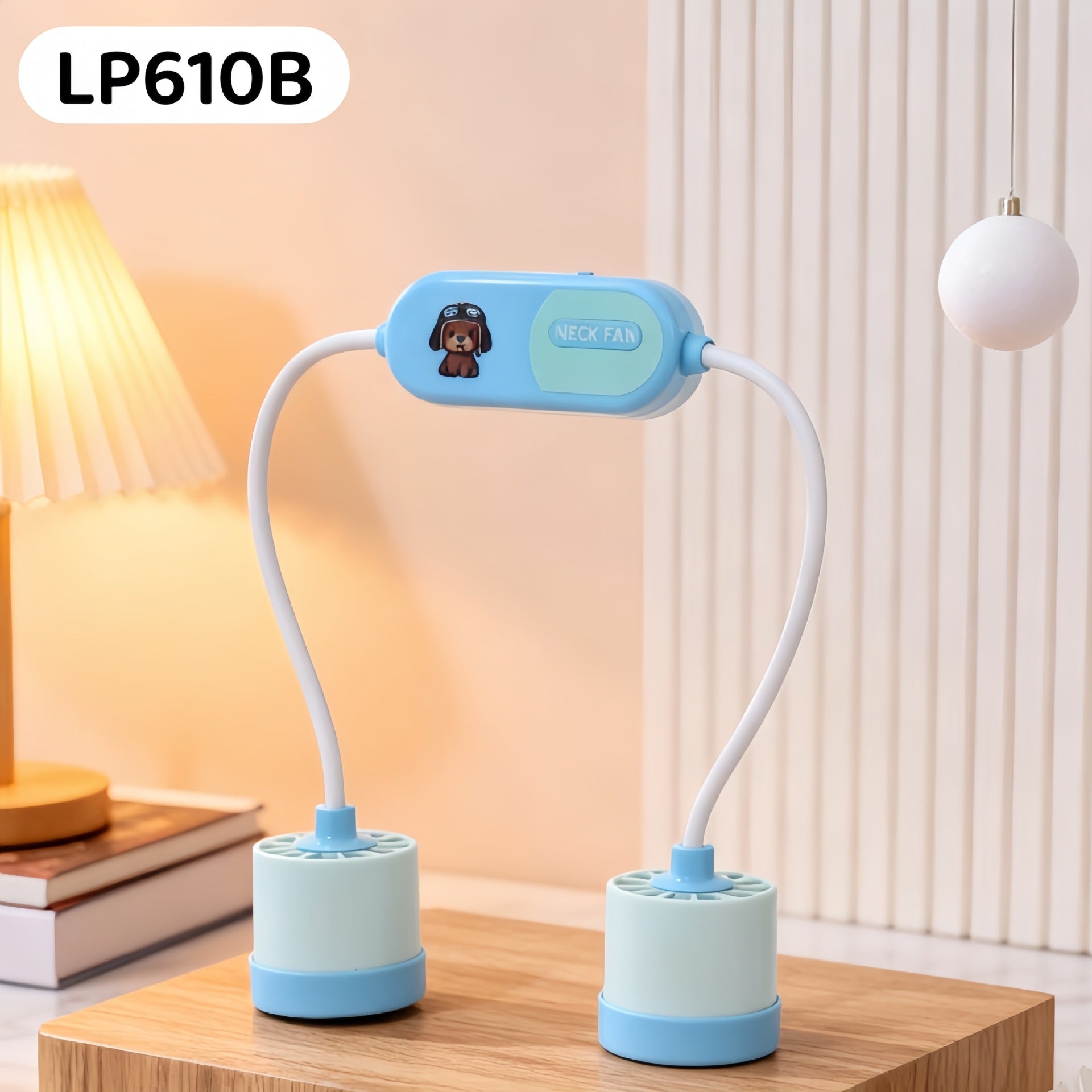 Rechargeable Portable Neck Fan Unisex Hands-Free Flexible Goosenecks Quiet Motor