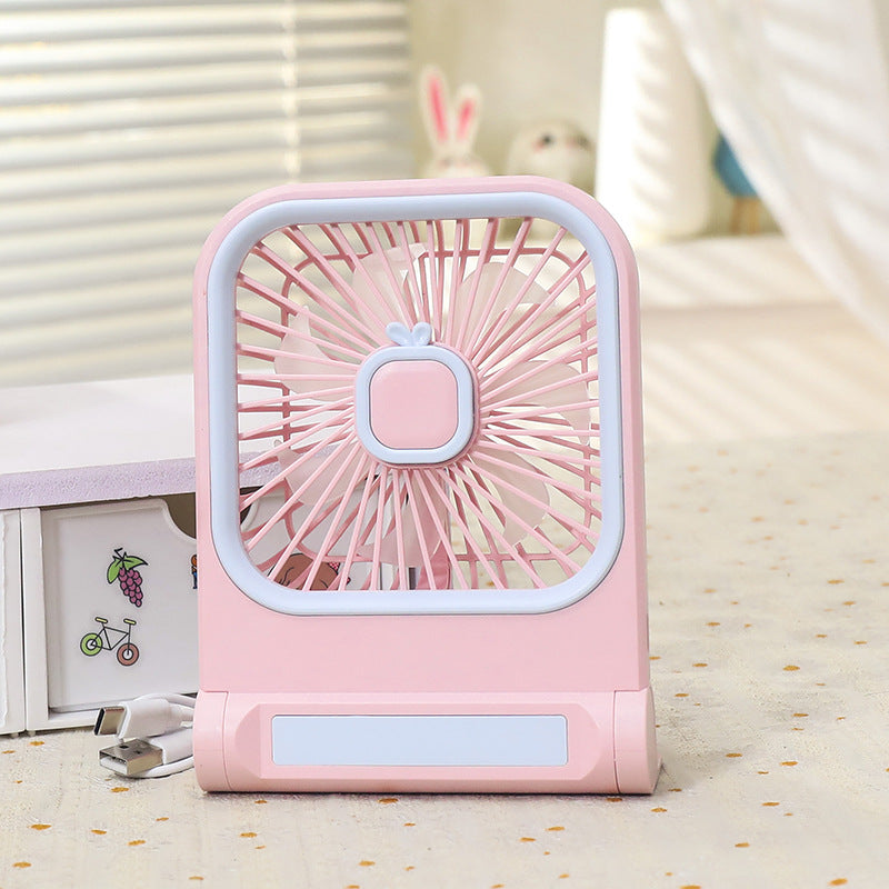 Portable Mini Fan USB Powered with Cute Cat Design Lightweight Handheld Personal Cooling Fan