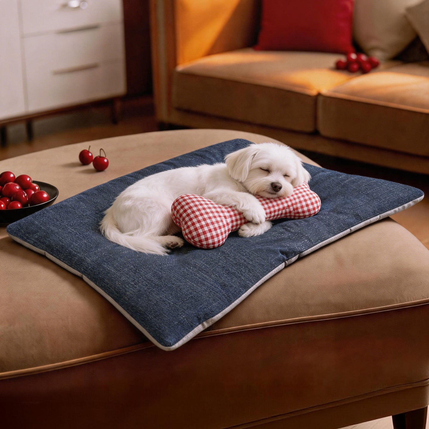 Harrow Unisex Pet Mat with Cushion Shapes Soft Padded Non-Slip Cozy Bed