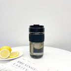 Women’s Insulated Water Bottle with Fruit Infuser Leak-Proof Lid Double-Walled Vacuum Flask