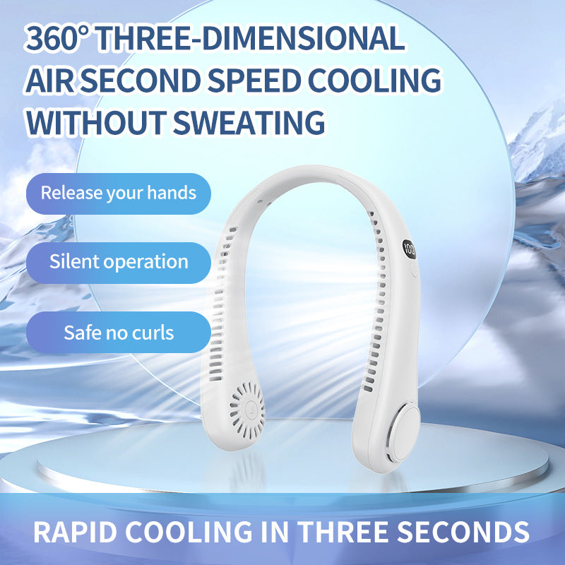 Portable Neck Fan Wireless USB Rechargeable Adjustable Speed for Women