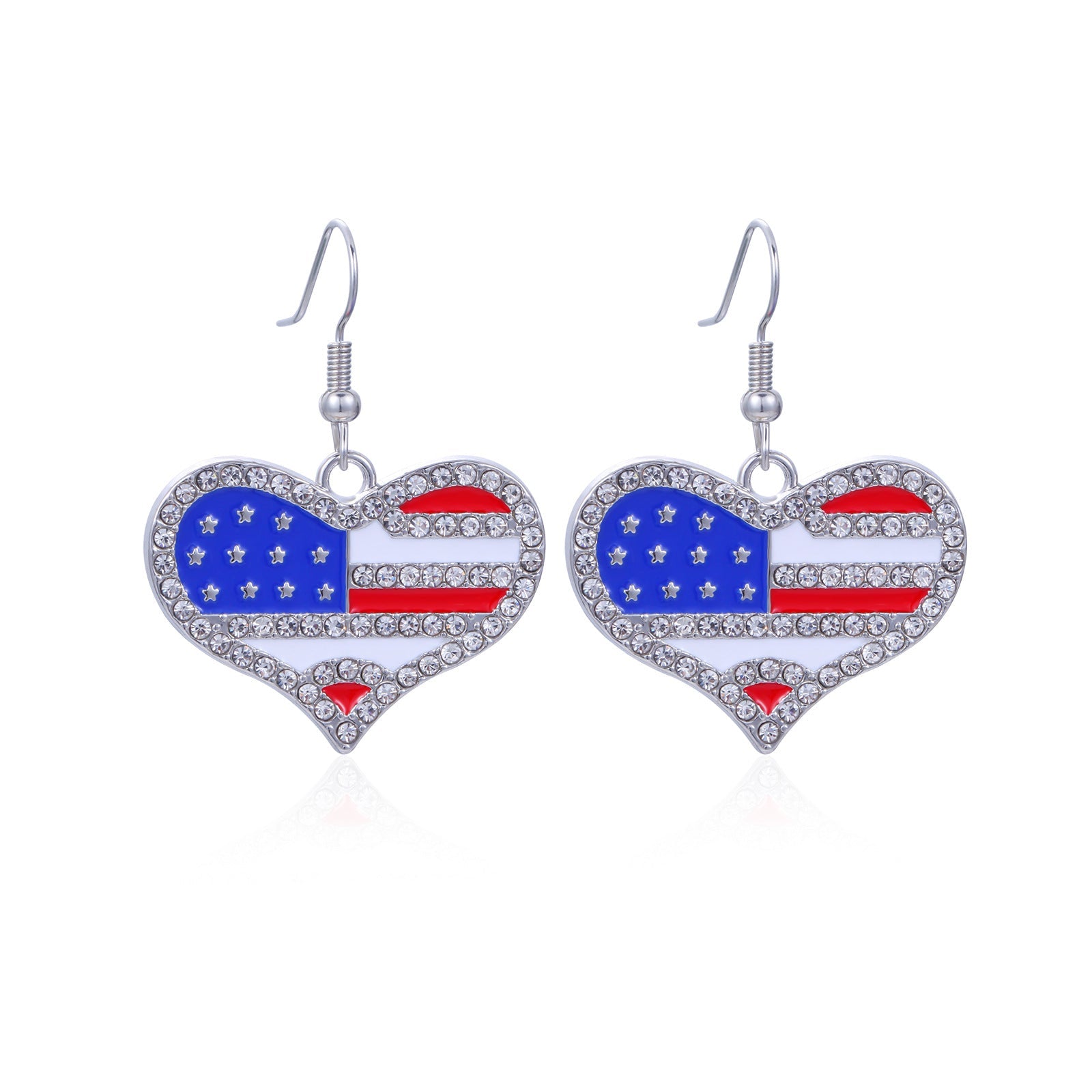 Women's Lightweight Star Earrings Enamel Flag Design Fishhook Closure Zinc Alloy