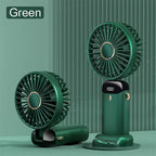 Foldable Rechargeable Handheld Fan with LED Battery Indicator and Detachable Charging Station