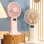 Portable Hand Fan for Women with Digital Speed Display USB Rechargeable Compact Handheld Fan