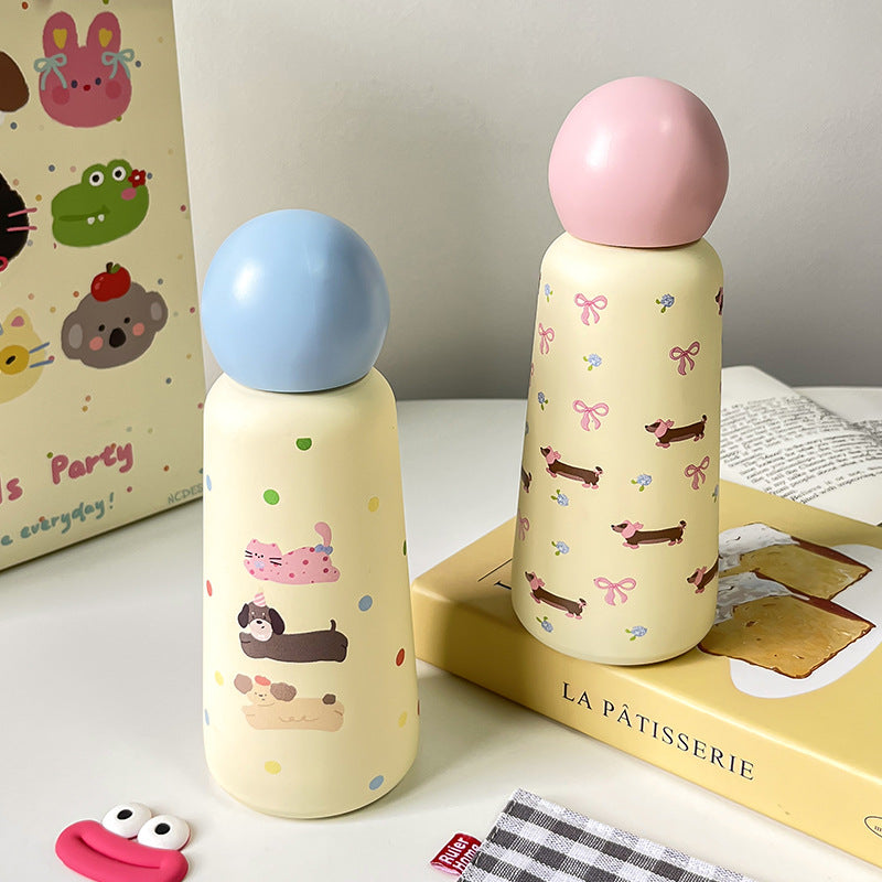 Insulated Ladies Water Bottle BPA-Free Plastic Flip-Top Lid Ergonomic Animal Design