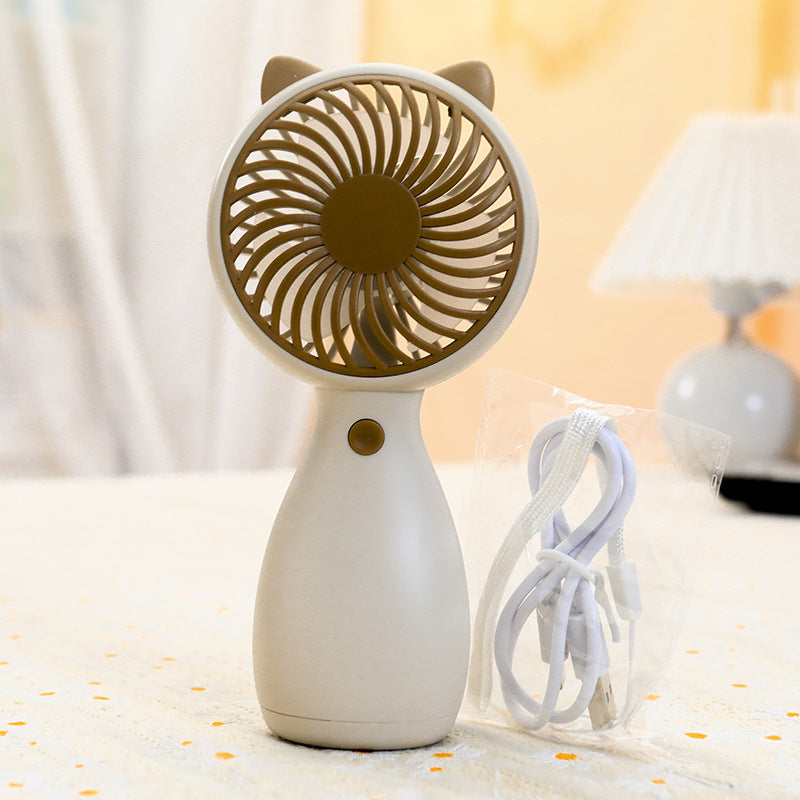 Portable Table Fan Rechargeable Quiet Compact Desk Fan with Cute Ears for Home Office