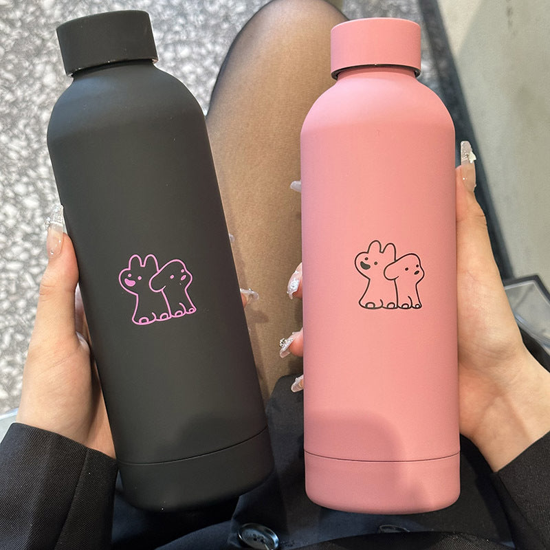 Ladies Insulated Drink Bottle BPA-Free Leakproof Playful Design Durable Eco-Friendly