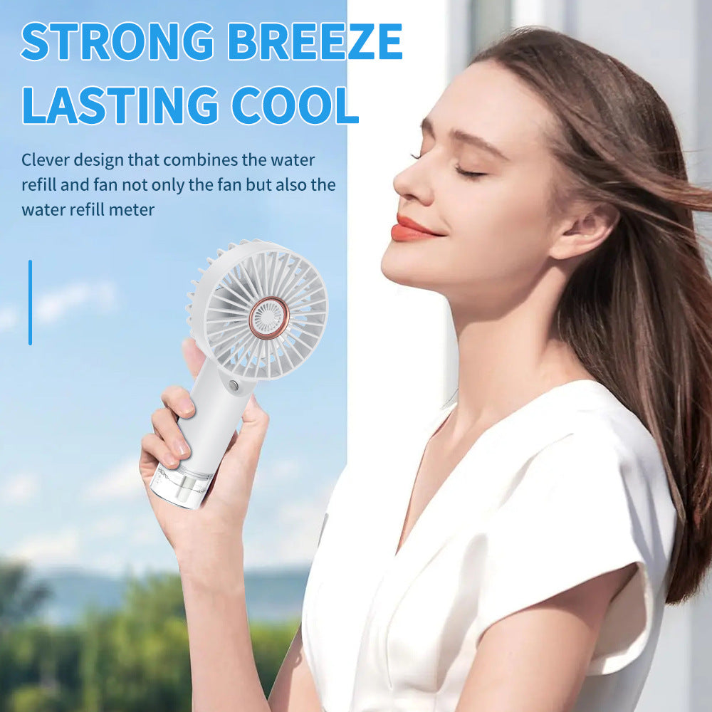 Portable Ladies Fan Rechargeable Battery Operated Lightweight Compact