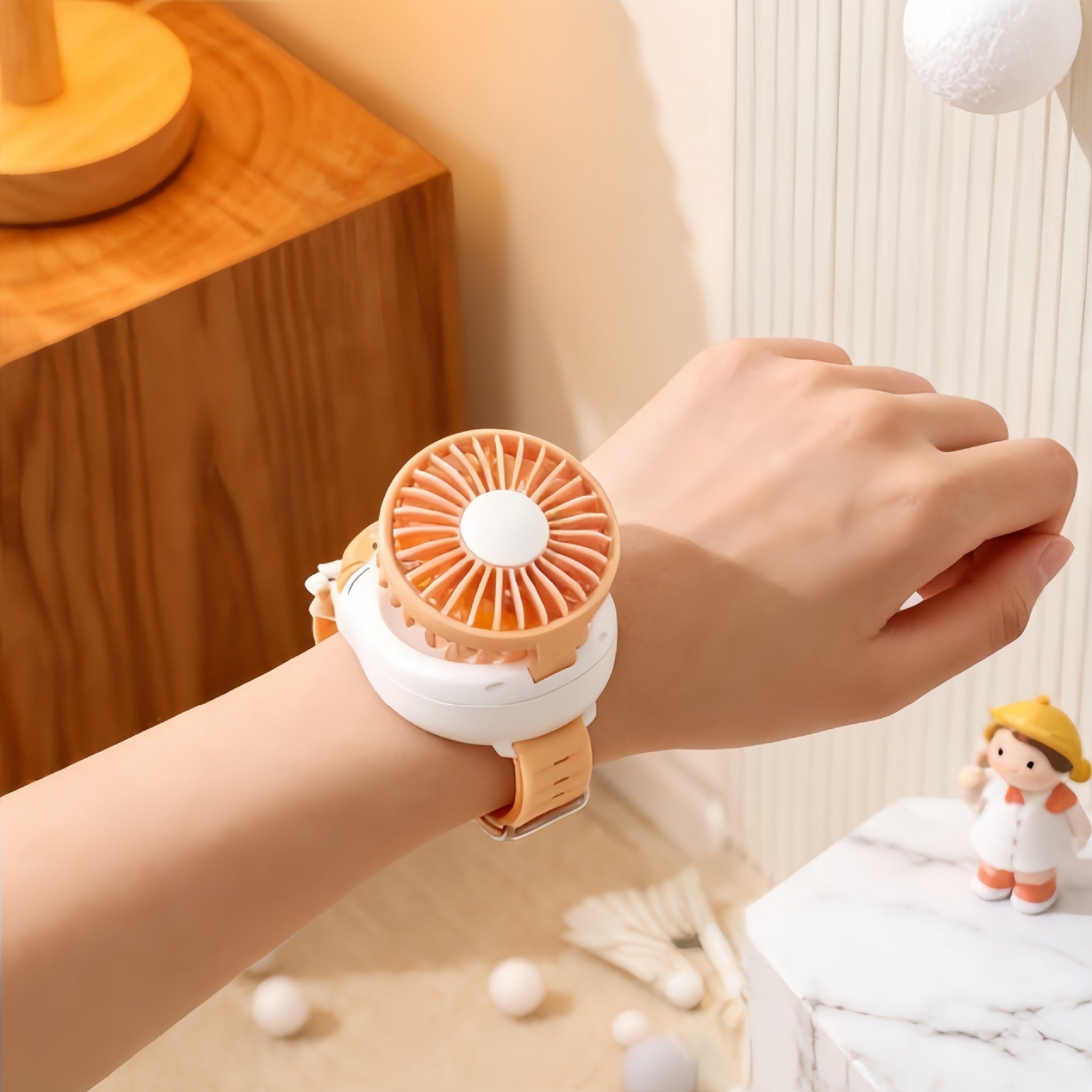 Portable USB Rechargeable Handheld Fan with Cute Dog Design Compact Quiet Operation