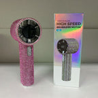 Harrow Ladies High Gloss Hand Fan with Digital Display Portable Lightweight Cooling