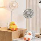 Ladies Table Fan USB Powered Cute Duck Design Quiet Operation Adjustable Tilt