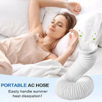 Universal Flexible Exhaust Hose 15cm Diameter Extendable 150cm for Portable AC and Dehumidifiers White