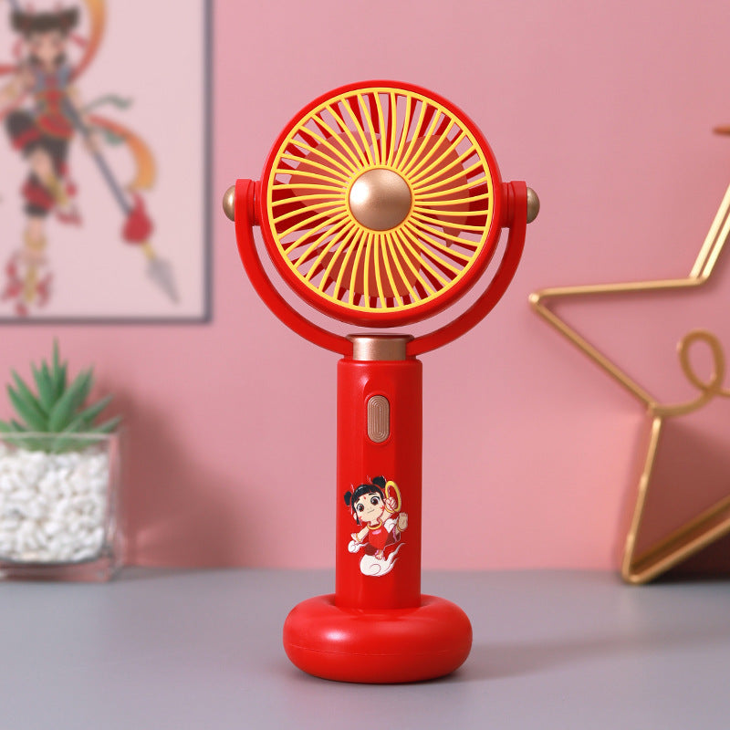 Portable Hand Fan Lightweight Plastic Comic Design Ergonomic Handle Summer Breeze