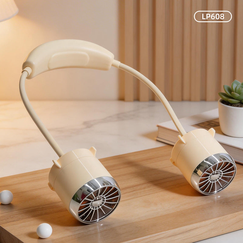 Women Wearable Neck Fan with Flexible Holder Portable Hands-Free Personal Cooling Fan