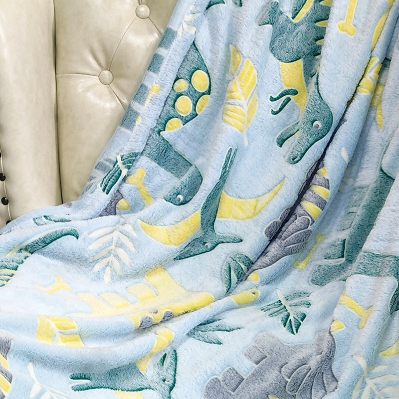 Brehn Unisex Dino Fleece Blanket Soft Warm Microfiber Kids Dinosaur Throw Blanket