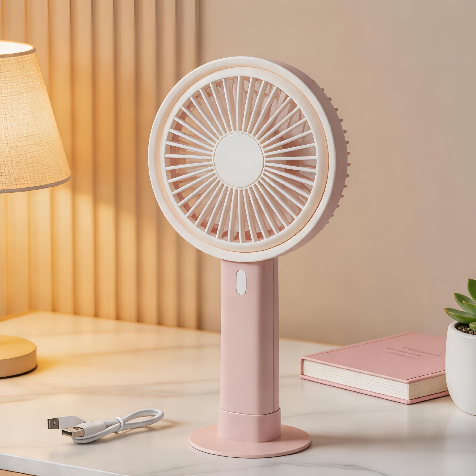 Portable Table Fan With USB Connection and Adjustable Tilt Quiet Compact Design