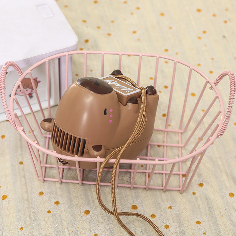 Ladies Handheld Fan Cute Animal Design Portable Lightweight Summer Cooling Accessory