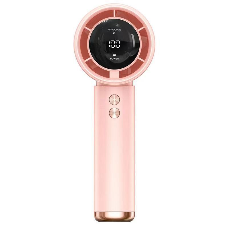 Harrow Portable Handheld Fan with Digital Temperature Display Rechargeable USB