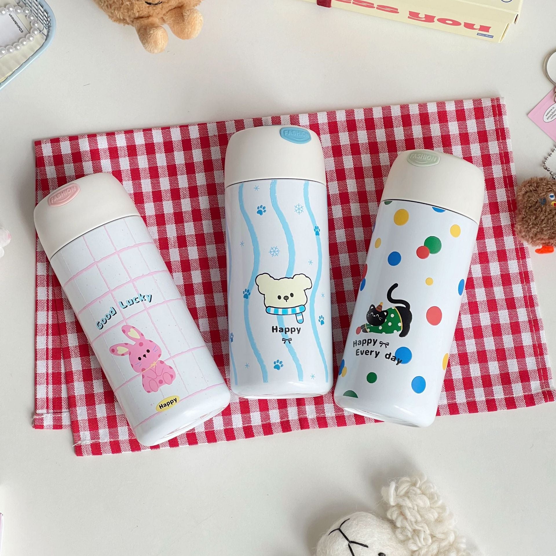 Women Insulated Water Bottle Leak-Proof Playful Animal Design Hot Cold Thermos