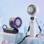 Portable USB Rechargeable Handheld Fan with Mist Function and Multiple Speeds