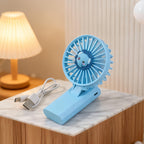 Portable Ladies Hand Fan USB Rechargeable Mini Fan with Cute Lion Motif Lightweight Personal Cooling Fan