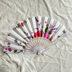 Ladies Folding Fan Floral Design Lightweight Portable Handheld Fan