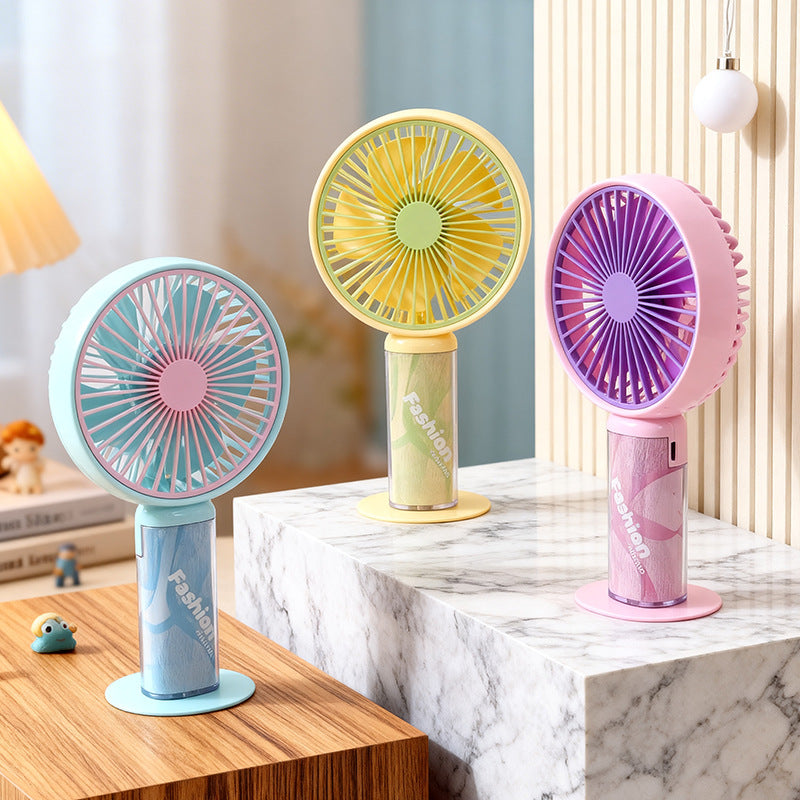 Portable Women’s Hand Fan With Flexible Tilt USB Rechargeable Heart Design