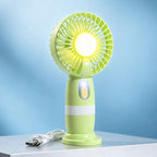 Portable USB Hand Fan with LED Lights Flexible Tilt Lightweight Personal Cooling Device
