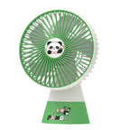 Portable Table Fan Panda Design USB Rechargeable Compact Cooling Fan