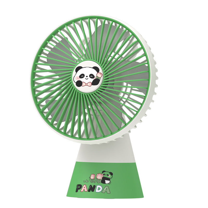 Portable Table Fan Panda Design USB Rechargeable Compact Cooling Fan