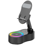 Unisex Smartphone Mount with Bluetooth Speaker RGB Lighting and Adjustable Stand