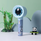 Portable Handheld Fan Battery Operated Cute Panda Design Lightweight Compact
