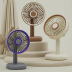 Portable Table Fan USB Rechargeable Adjustable Tilt Quiet Operation Compact