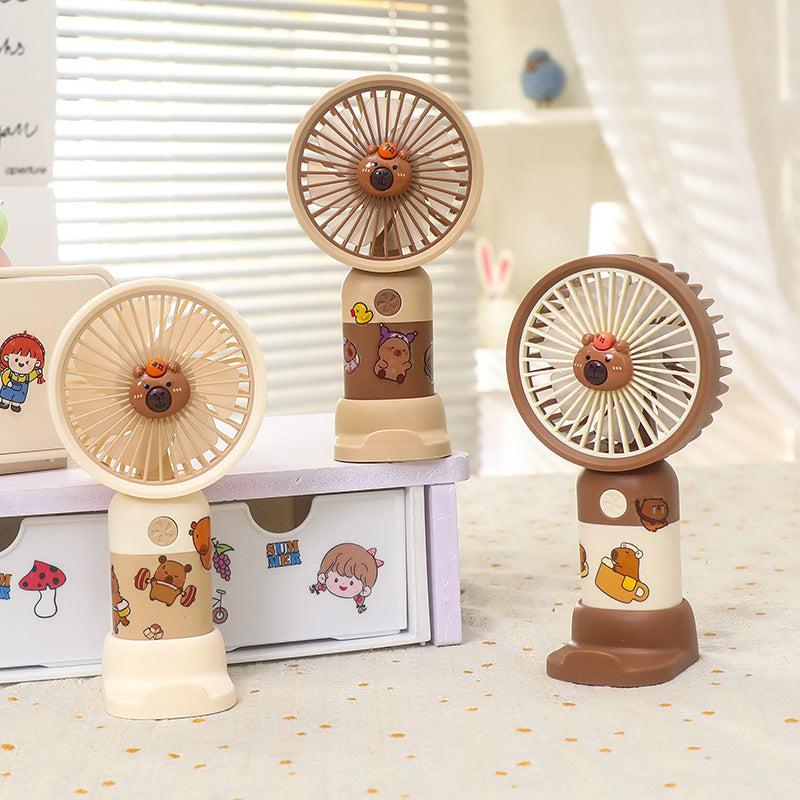 Portable Rechargeable Handheld and Table Fan with LED Color Change Quiet Motor