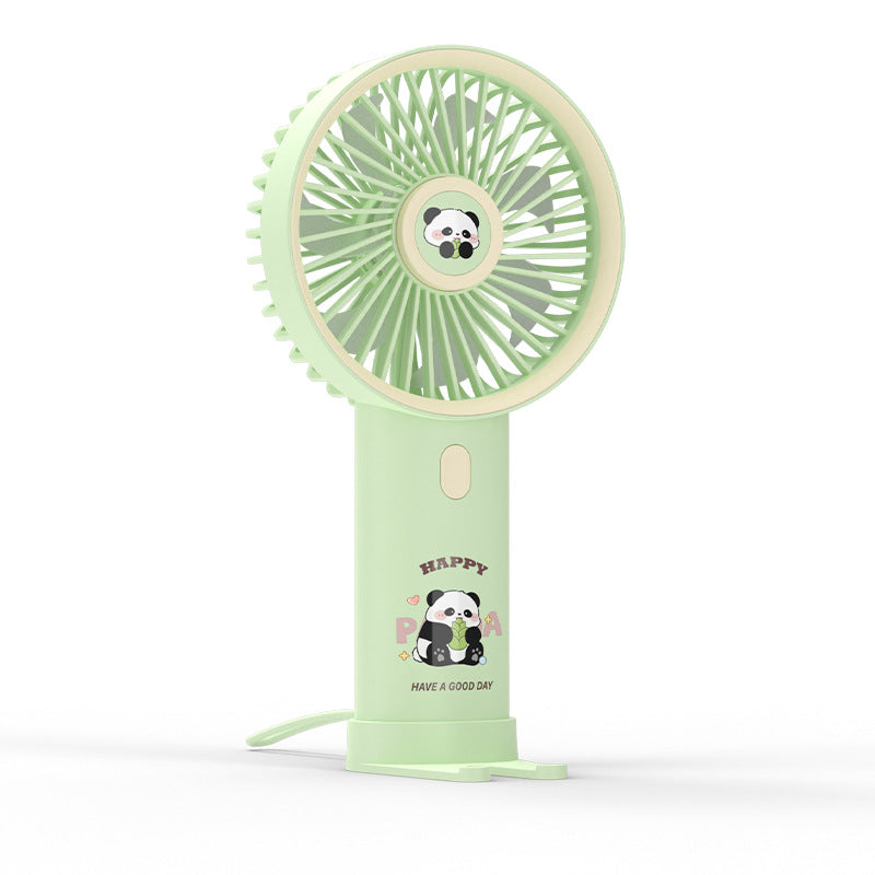 Portable Handheld Fan USB Rechargeable Cute Panda Design 3 Speeds Lightweight