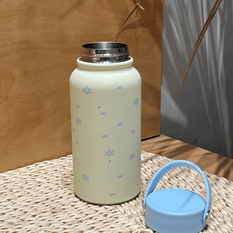 Women’s Insulated Stainless Steel Water Bottle with Carry Handle Leak-Proof Design