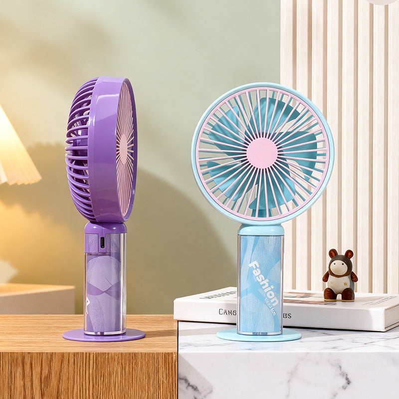 Portable Women’s Hand Fan With Flexible Tilt USB Rechargeable Heart Design