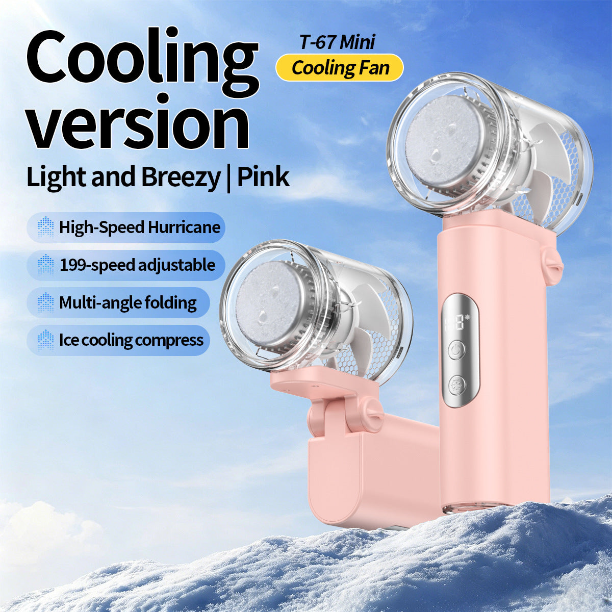 Women's Portable Multifunction Mini Fan Foldable Ice Cooling Handheld Fan