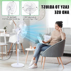 Harrow Solar-Powered Standing Fan Adjustable Height Quiet Operation Unisex