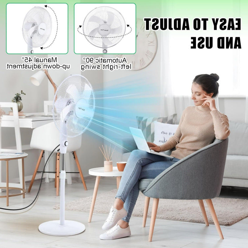Harrow Solar-Powered Standing Fan Adjustable Height Quiet Operation Unisex