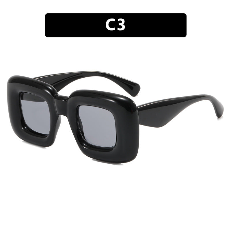 Women Rectangular Sunglasses Wide Frame UV Protection Lightweight Comfortable Fit