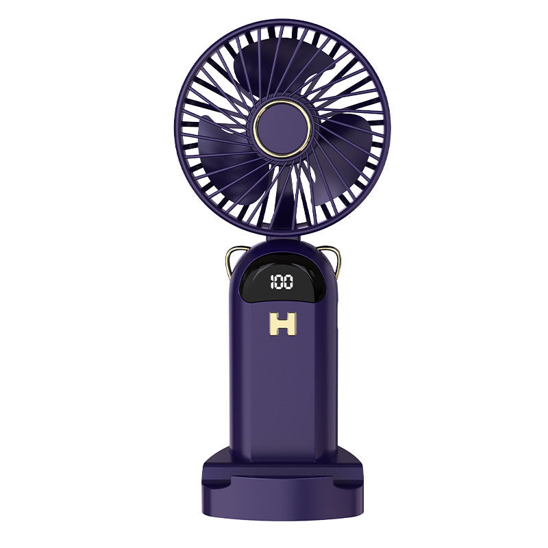 Mini Rechargeable Tabletop Fan with LED Temperature Display 3 Speeds Quiet Operation Portable