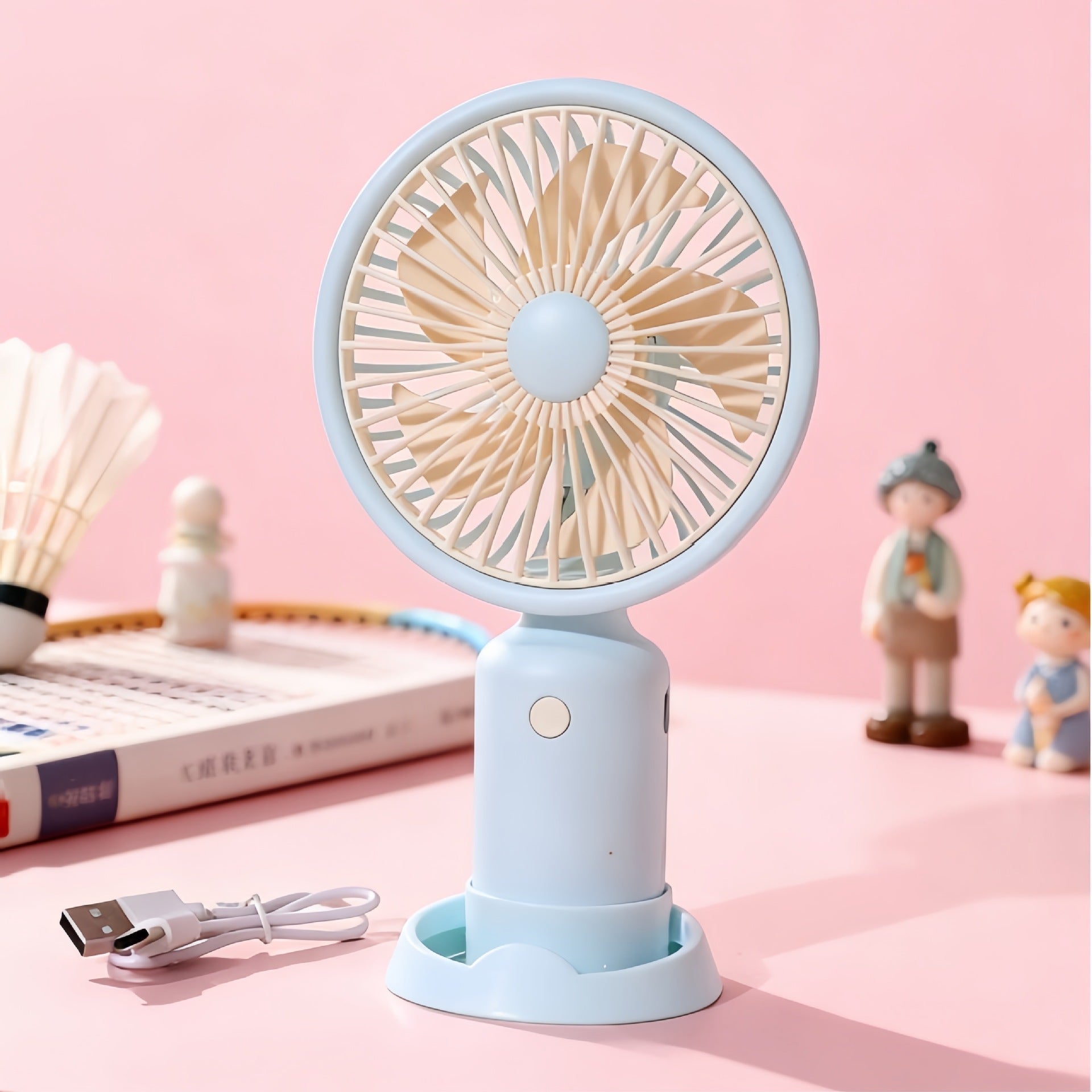 Portable USB Table Fan With Powerful Battery, Flexible Adjustable Design, Quiet Operation