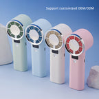 Portable Handheld Fan with Digital Display 5 Speeds 3000mAh Battery