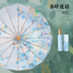 Women's Foldable Umbrella Floral Pattern UV Protection Compact Lightweight