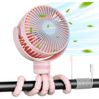 Flexible USB Fan with Rotatable Head and Adjustable Holder Portable Cooling