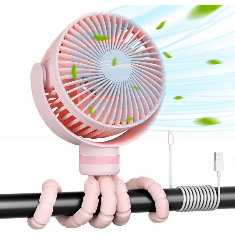 Flexible USB Fan with Rotatable Head and Adjustable Holder Portable Cooling