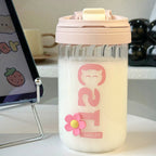 Ladies Insulated Water Bottle Double Wall Flip Lid Flower Design Reusable Eco-Friendly